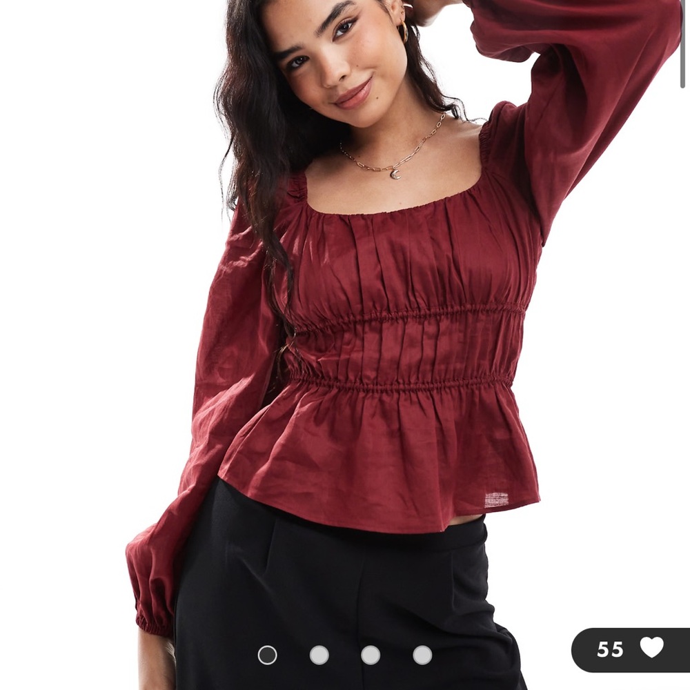 & Other Stories 100% linen blouse shirt NEW